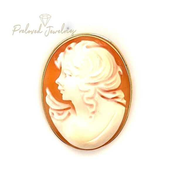 Authentic Cameo (1.75”) 14k Pendant/Brooch - Picture 1 of 6